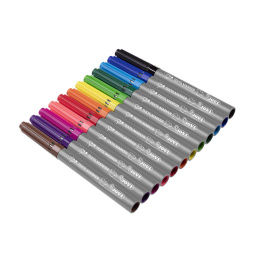 Tekstilpenne 12-pak (3 år+) i gruppen Hobby & Kreativitet / Farver / Tekstilfarve og tekstiltusch hos Pen Store (131270)