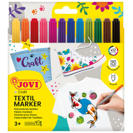 Tekstilpenne 12-pak (3 år+) i gruppen Hobby & Kreativitet / Farver / Tekstilfarve og tekstiltusch hos Pen Store (131270)