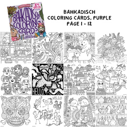 BahKadisch Coloring Cards Purple i gruppen Hobby & Kreativitet / Bøger / Malebøger til voksne hos Pen Store (131515)