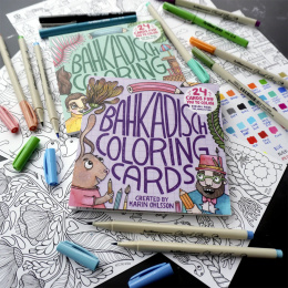 BahKadisch Coloring Cards Green i gruppen Hobby & Kreativitet / Bøger / Malebøger til voksne hos Pen Store (131516)