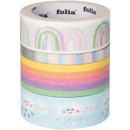 Washi-tejp Regnbue & Skyer 4-pack i gruppen Hobby & Kreativitet / Hobbytilbehør / Washi Tape hos Pen Store (131590)