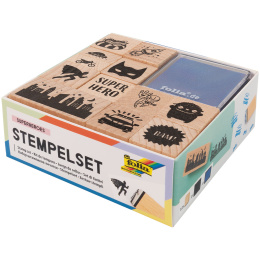 Stempelsæt + stempelpude Superhelte 12-pack i gruppen Hobby & Kreativitet / Hobbytilbehør / Stempler hos Pen Store (131611)