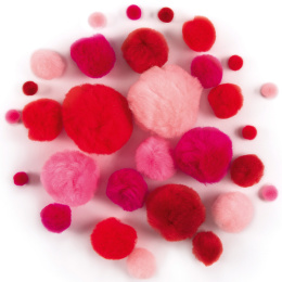 Pompoms Rød 30-pack i gruppen Hobby & Kreativitet / Skabe / Håndværk og DIY hos Pen Store (131633)