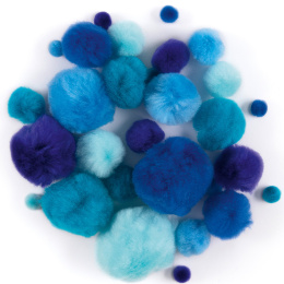 Pompoms Blå 30-pack i gruppen Hobby & Kreativitet / Skabe / Håndværk og DIY hos Pen Store (131634)