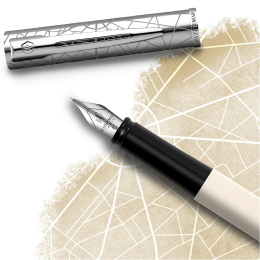 Allure Deluxe Metal & White Fyldepen Fine i gruppen Penne / Fine Writing / Fyldepenne hos Pen Store (132015)