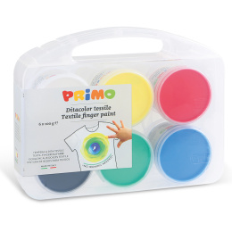 Fingerfarve til tekstil Basic-sæt 6x100g i gruppen Kids / Farve og maling til børn / Fingermaling hos Pen Store (132088)