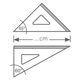 Sæt Vinkellinealer 45°/30 cm + 60°/30 cm i gruppen Hobby & Kreativitet / Hobbytilbehør / Linealer / Plastlineal hos Pen Store (132120)