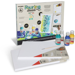 Pouring-kit Akryl 4x100ml + 2 canvas i gruppen Hobby & Kreativitet / Farver / Hobbymaling hos Pen Store (132198)