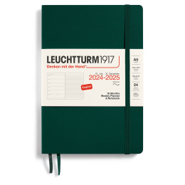 Kalender 18M Weekly Planner & Notebook Soft Cover A5 Forest Green i gruppen Papir & Blok / Kalendere / 18 mdr kalendere hos Pen Store (132574)