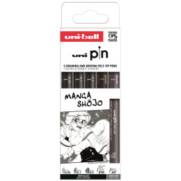 Pin Fineliner 5-sæt Manga Shojo i gruppen Penne / Skrive / Fineliners hos Pen Store (132731)