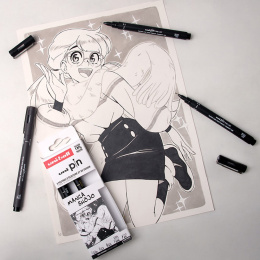 Pin Fineliner 5-sæt Manga Shojo i gruppen Penne / Skrive / Fineliners hos Pen Store (132731)