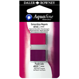 Aquarelle Half-pan Duo Quinacridone Magenta/Purple Lake i gruppen Kunstnerartikler / Kunstnerfarver / Akvarelmaling / Akvarelfarve i kop hos Pen Store (132894)