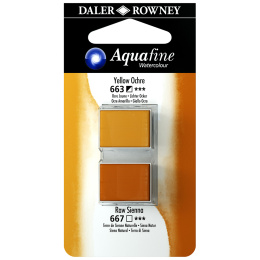Aquarelle Half-pan Duo Yellow Ochre/Raw Sienna i gruppen Kunstnerartikler / Kunstnerfarver / Akvarelmaling / Akvarelfarve i kop hos Pen Store (132904)