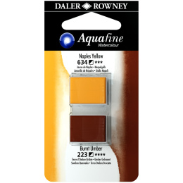Aquarelle Half-pan Duo Naples Yellow/Burnt Umber i gruppen Kunstnerartikler / Kunstnerfarver / Akvarelmaling / Akvarelfarve i kop hos Pen Store (132906)