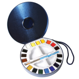 Akvarelfarve Travel set Tin 18 ½ -halvkopper i gruppen Kunstnerartikler / Kunstnerfarver / Akvarelmaling / Akvarelfarve i kop hos Pen Store (132937)