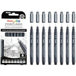 Pointliner sæt 8 stk i gruppen Penne / Skrive / Fineliners hos Pen Store (133077)