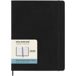 12M Monthly Kalender 2025 Softcover XL Black i gruppen Papir & Blok / Kalendere / 12 mdr kalendere hos Pen Store (133779)