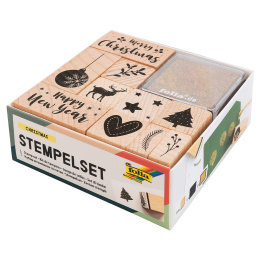 Stempelsæt + stempelpude Jul 10-pak i gruppen Hobby & Kreativitet / Hobbytilbehør / Stempler hos Pen Store (133936)