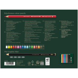 Polychromos & Pitt Graphite Matt Set 17 Farveblyanter + 4 Grafitblyanter i gruppen Penne / Kunstnerpenne / Farveblyanter  hos Pen Store (134069)