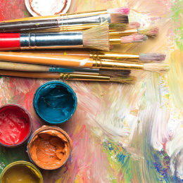 Akryl sæt 24 farver (59 ml) + 12 pensler i gruppen Kunstnerartikler / Kunstnerfarver / Akrylmaling hos Pen Store (134423)