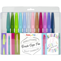 Brush Sign Pen 12-sæt Pastel i gruppen Penne / Kunstnerpenne / Tusser hos Pen Store (134577)