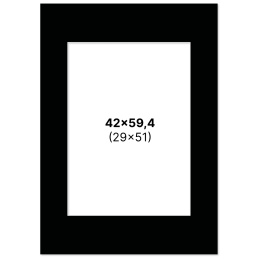 Passepartout Sort 42x59,4 cm A2 i gruppen Hobby & Kreativitet / Organisere / Rammer / Passepartout hos Pen Store (135123)