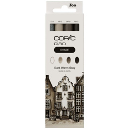 Ciao Shade Set Dark Warm Gray 4-pak i gruppen Penne / Kunstnerpenne / Illustrationmarkers hos Pen Store (135144)