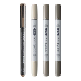 Ciao Shade Set Dark Warm Gray 4-pak i gruppen Penne / Kunstnerpenne / Illustrationmarkers hos Pen Store (135144)