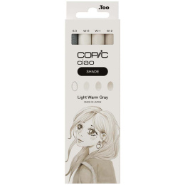 Ciao Shade Set Light Warm Gray 4-pak i gruppen Penne / Kunstnerpenne / Illustrationmarkers hos Pen Store (135145)