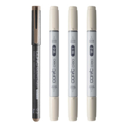 Ciao Shade Set Light Warm Gray 4-pak i gruppen Penne / Kunstnerpenne / Illustrationmarkers hos Pen Store (135145)