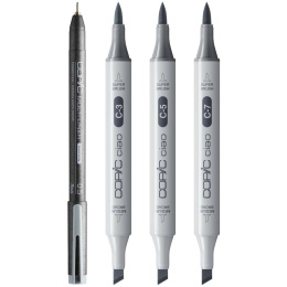 Ciao Shade Set Dark Cool Gray 4-pak i gruppen Penne / Kunstnerpenne / Illustrationmarkers hos Pen Store (135146)