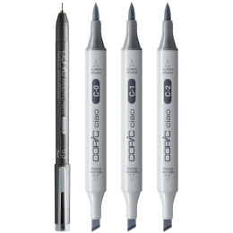 Ciao Shade Set Light Cool Gray 4-pak i gruppen Penne / Kunstnerpenne / Illustrationmarkers hos Pen Store (135147)