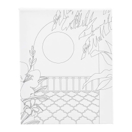 Lærred med tryk 24x30cm 360g Solrig terrasse i gruppen Kunstnerartikler / Studie / Malerlærreder / Malerlærred akrylfarve hos Pen Store (135418)