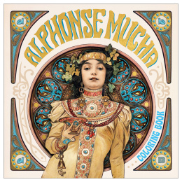 Alphonse Mucha Coloring Book i gruppen Hobby & Kreativitet / Bøger / Malebøger til voksne hos Pen Store (135494)