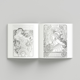 Alphonse Mucha Coloring Book i gruppen Hobby & Kreativitet / Bøger / Malebøger til voksne hos Pen Store (135494)