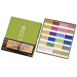 Gansai Tambi Akvarel sæt 24 stk Metallic i gruppen Kunstnerartikler / Kunstnerfarver / Akvarelmaling / Akvarelfarve i kop hos Pen Store (135536)