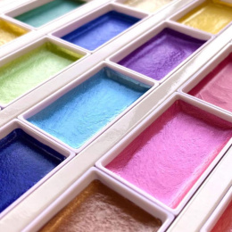 Gansai Tambi Akvarel sæt 24 stk Metallic i gruppen Kunstnerartikler / Kunstnerfarver / Akvarelmaling / Akvarelfarve i kop hos Pen Store (135536)