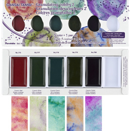 Gansai Tambi Akvarel sæt 5 stk Granulating Colors 2 i gruppen Kunstnerartikler / Kunstnerfarver / Akvarelmaling / Akvarelfarve i kop hos Pen Store (135537)
