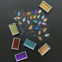 Gansai Tambi Akvarel sæt 24 stk Metallic 2 i gruppen Kunstnerartikler / Kunstnerfarver / Akvarelmaling / Akvarelfarve i kop hos Pen Store (135538)