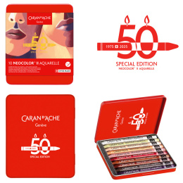 Neocolor II Aquarelle 50 Years Portrait 10-sæt i gruppen Kunstnerartikler / Kunstnerfarver / Pastel / Vokspasteller hos Pen Store (135629)