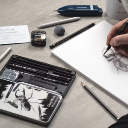 Deep Black tegnesæt 10 dele i gruppen Kunstnerartikler / Kridt og blyanter / Kulblyanter og tegnekul hos Pen Store (135646)