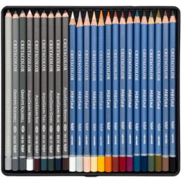 The Aquarino Box akvarelsæt med 24 dele i gruppen Penne / Kunstnerpenne / Akvarelblyanter hos Pen Store (135647)