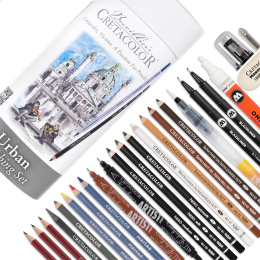 Cretacolor Urban Sketching Sæt 22 dele i gruppen Penne / Kunstnerpenne / Skitseblyanter hos Pen Store (135649)