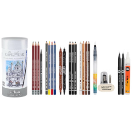 Cretacolor Urban Sketching Sæt 22 dele i gruppen Penne / Kunstnerpenne / Skitseblyanter hos Pen Store (135649)