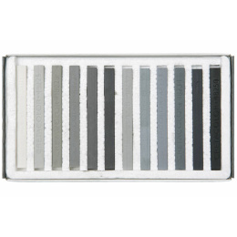 Pastelkridt Hårde Gråtoner 12-sæt i gruppen Kunstnerartikler / Kridt og blyanter / Pastelkridt hos Pen Store (135650)