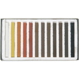 Pastelkridt Hårde Brun/Rød 12-sæt i gruppen Kunstnerartikler / Kridt og blyanter / Pastelkridt hos Pen Store (135651)