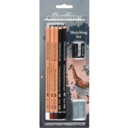 Skitse-sæt 7 dele i gruppen Kunstnerartikler / Kridt og blyanter / Kulblyanter og tegnekul hos Pen Store (135652)
