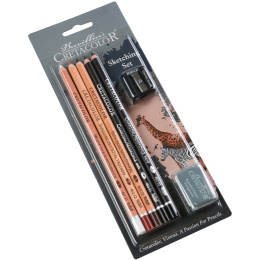 Skitse-sæt 7 dele i gruppen Kunstnerartikler / Kridt og blyanter / Kulblyanter og tegnekul hos Pen Store (135652)