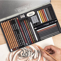 Ultimo Tegnesæt 35 dele i gruppen Kunstnerartikler / Kridt og blyanter / Grafit og blyant hos Pen Store (135653)