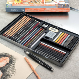 Ultimo Tegnesæt 35 dele i gruppen Kunstnerartikler / Kridt og blyanter / Grafit og blyant hos Pen Store (135653)